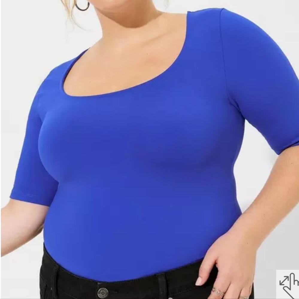 Torrid Sculpting Knit Scoop Neck Elbow Sleeve Top Size 5 (5X)